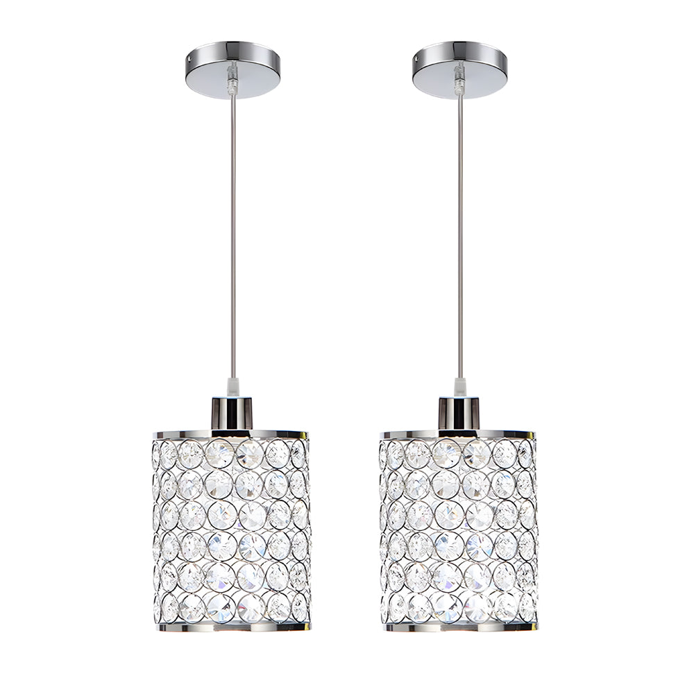 Esme | Candeeiros de Cristal Pendentes | Estilo Nórdico Minimalista | Preto e Cromado