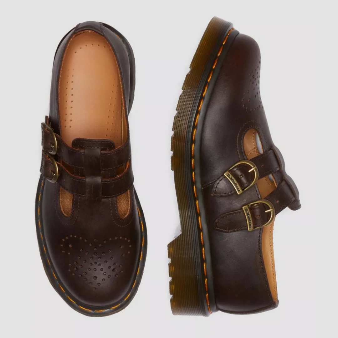 Sapatos de Verão Sandálias Mary Jane Couro Dupla Fivela Femininos
