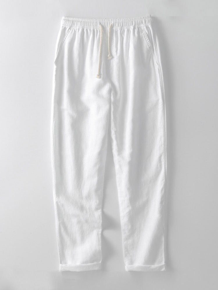 Conjunto masculino linho camisa e calça 2 peças casual