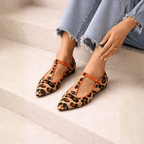 Sandálias Rasteiras Femininas Estampa Leopardo Tira T