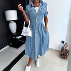 Mulher Vestido Jeans