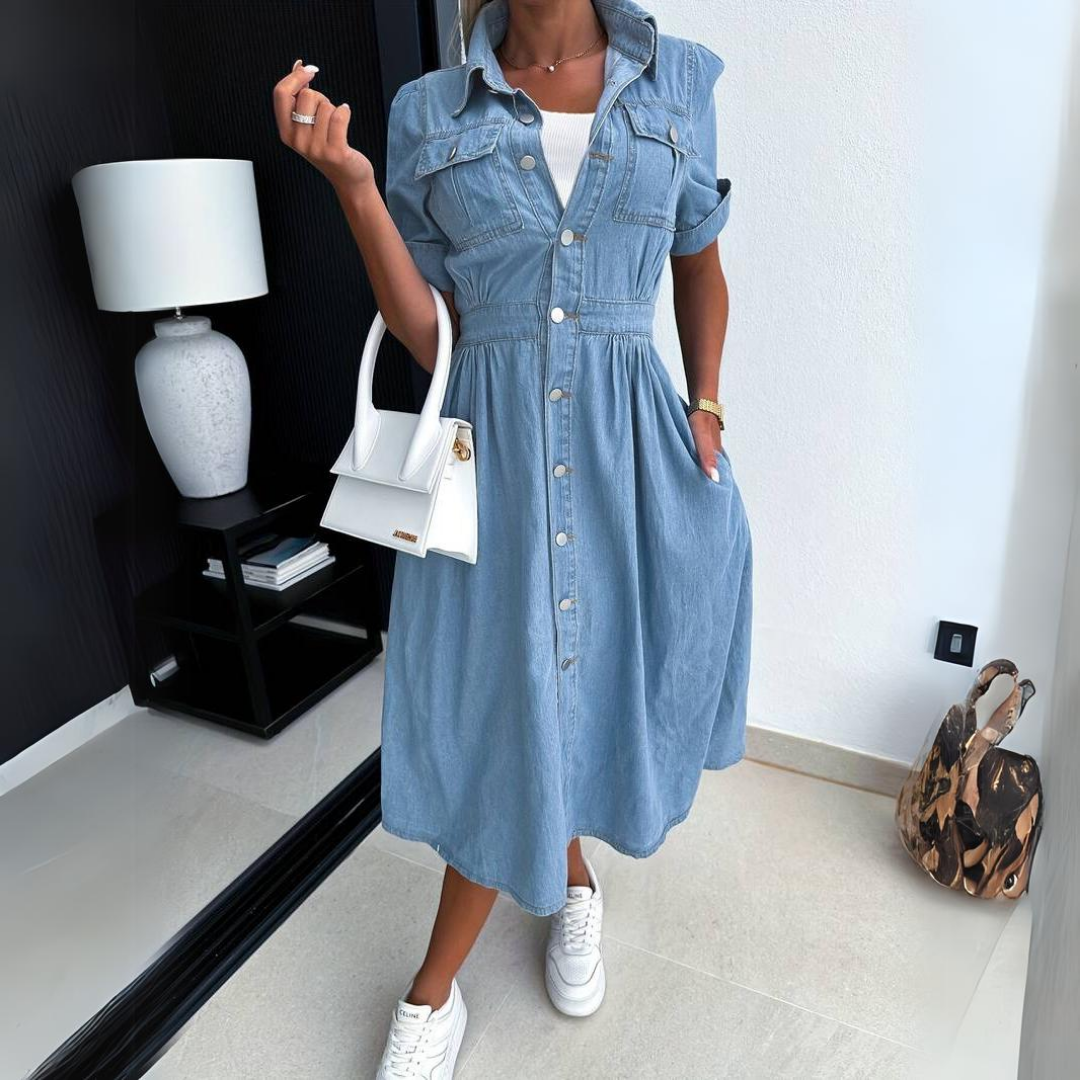 Mulher Vestido Jeans