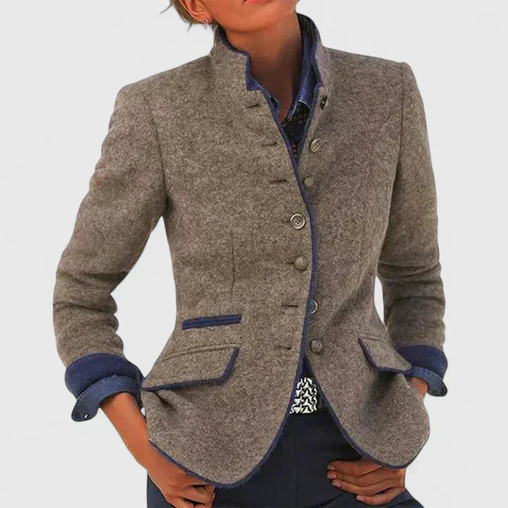 Casaco Casual Feminino Estruturado Botões