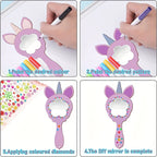 Kaia | Espelhos de Madeira DIY Unicórnio | Decoração de Parede | 12 Peças, Temática Animal