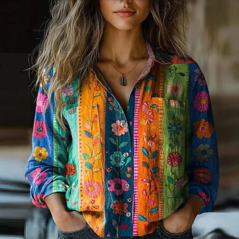 Zara | Blusa Feminina Estampada Manga Longa