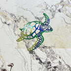 Uma | Arte de Parede Tartaruga do Mar em Metal Feita à Mão