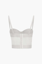 Top de Renda Feminino Bustier com Suporte e Alças Ajustáveis