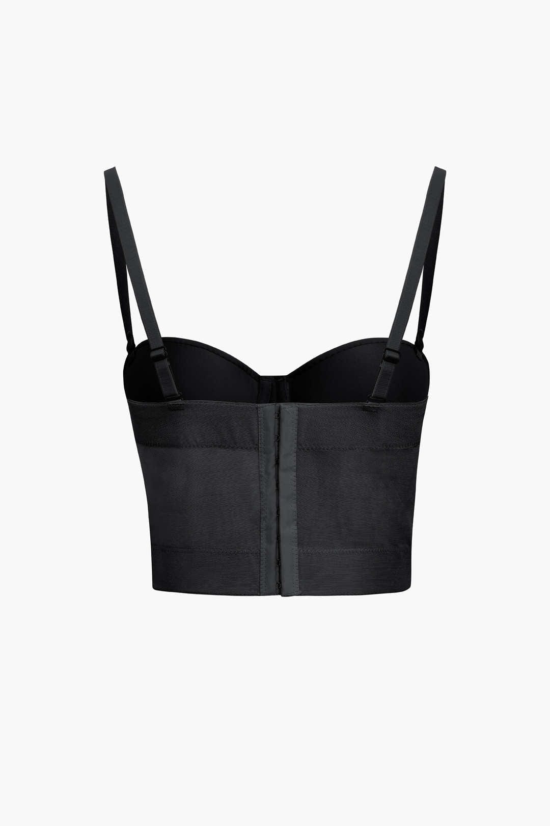 Top de Renda Feminino Bustier com Suporte e Alças Ajustáveis