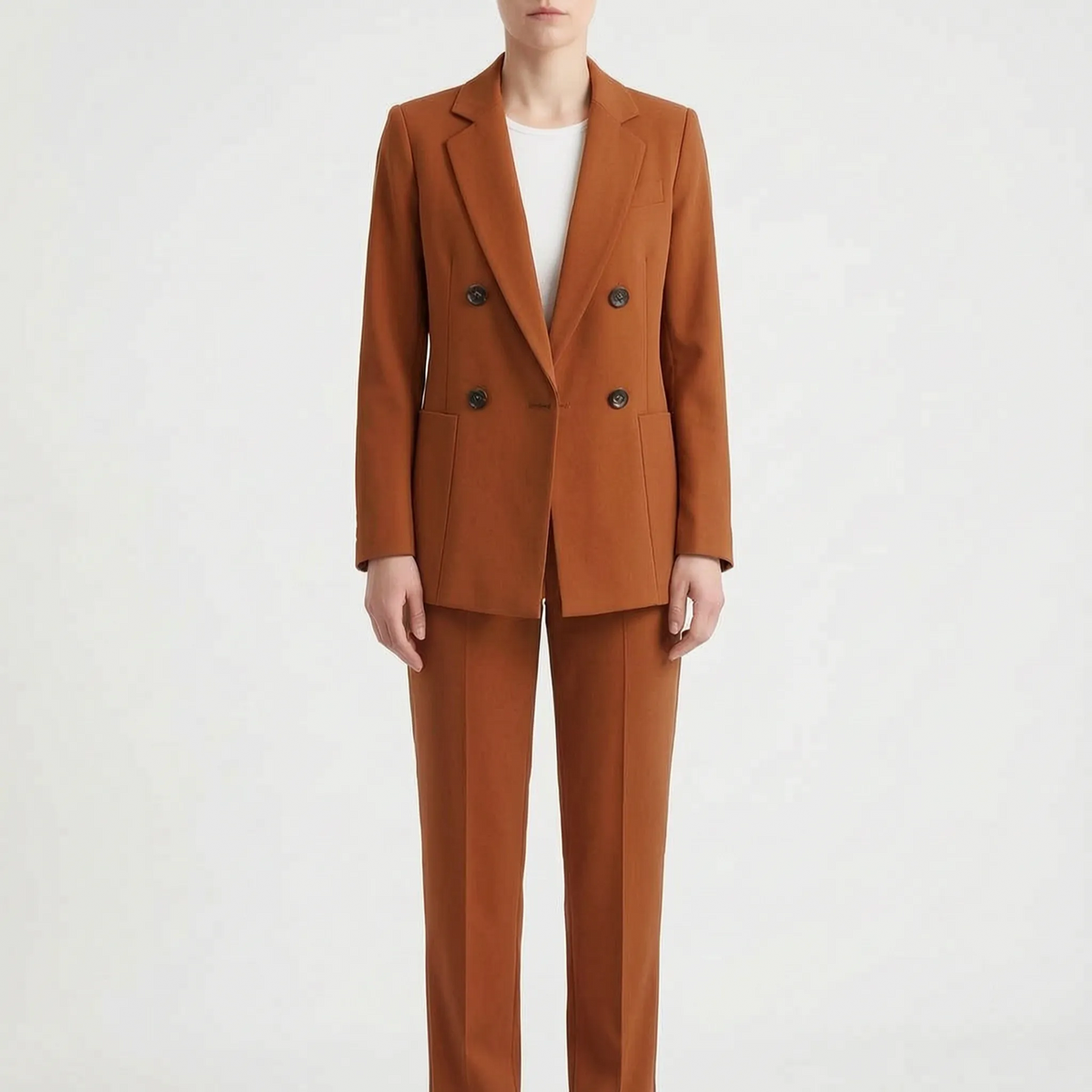 Fato Pantalona Feminino | Blazer Double-Breasted, Slim Fit | Elsa
