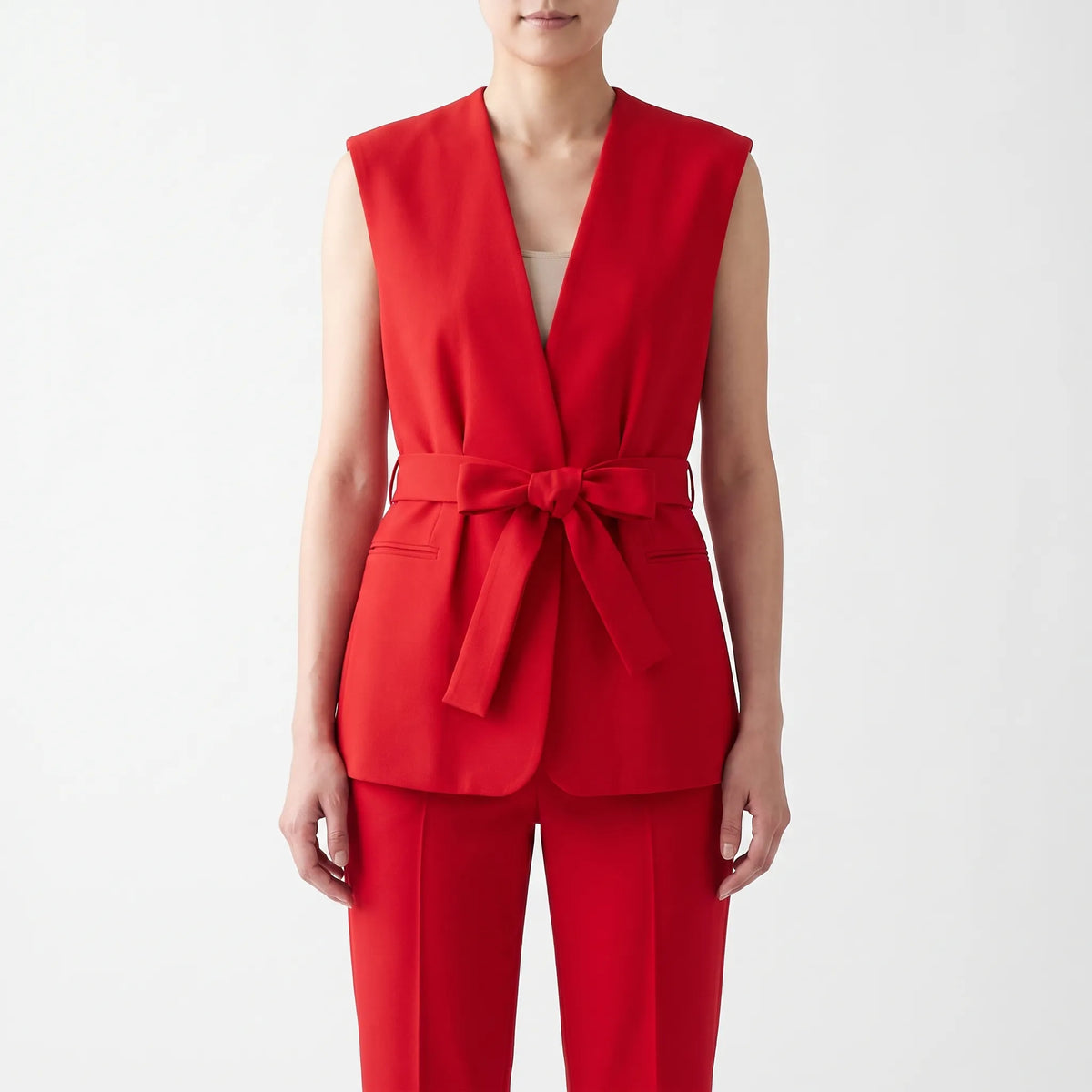 Florine | Fato de Calças Feminino | Conjunto 2 Peças, Cinto Ajustável | Elegante