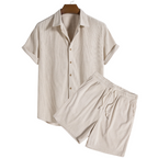 Conjunto feminino 2 peças camisa manga curta e calça casual coordenado