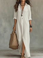 Vianne | Vestido Longo Feminino Fluido Elegante