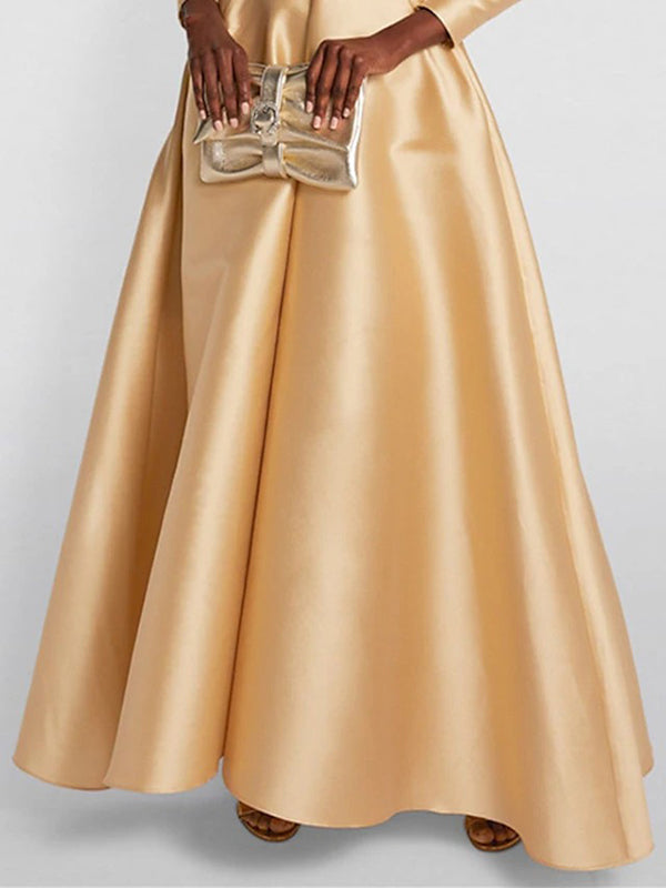 Una | Vestido Maxi Feminino Linha A Decote V Plissado Cintura Alta
