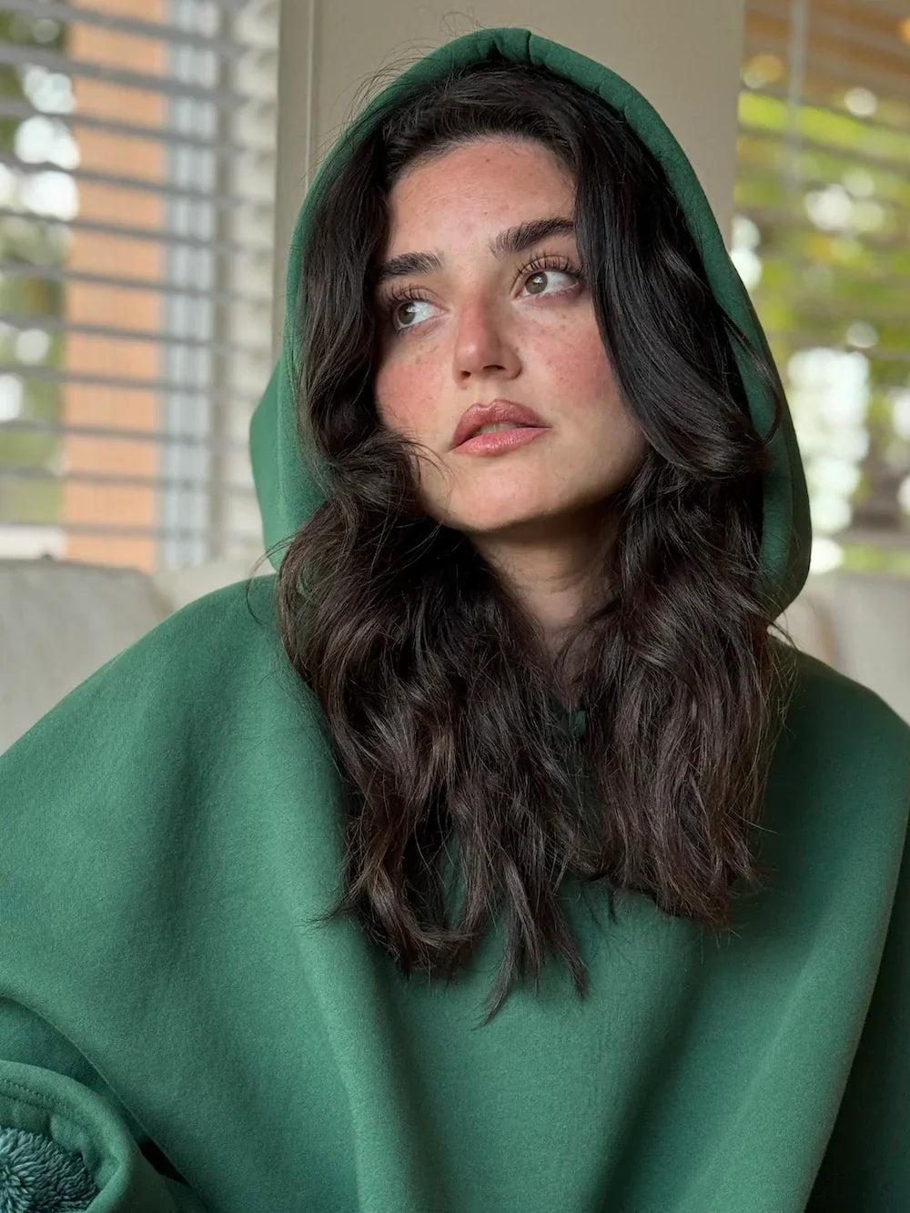Mulher Hoodie Manta Oversized com capuz, fit amplo e acolhedor