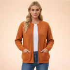 Cardigan Feminino | Tricô Macio, Confortável | Manga Longa Casual