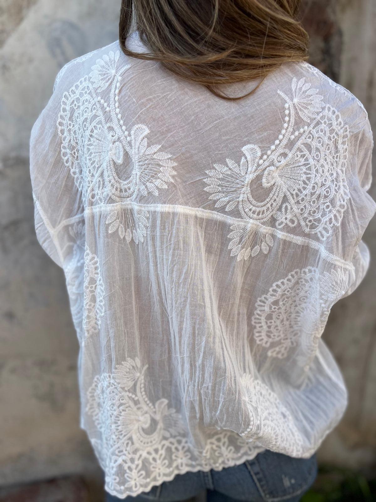 Freya | Blusa Feminina Renda Bordada