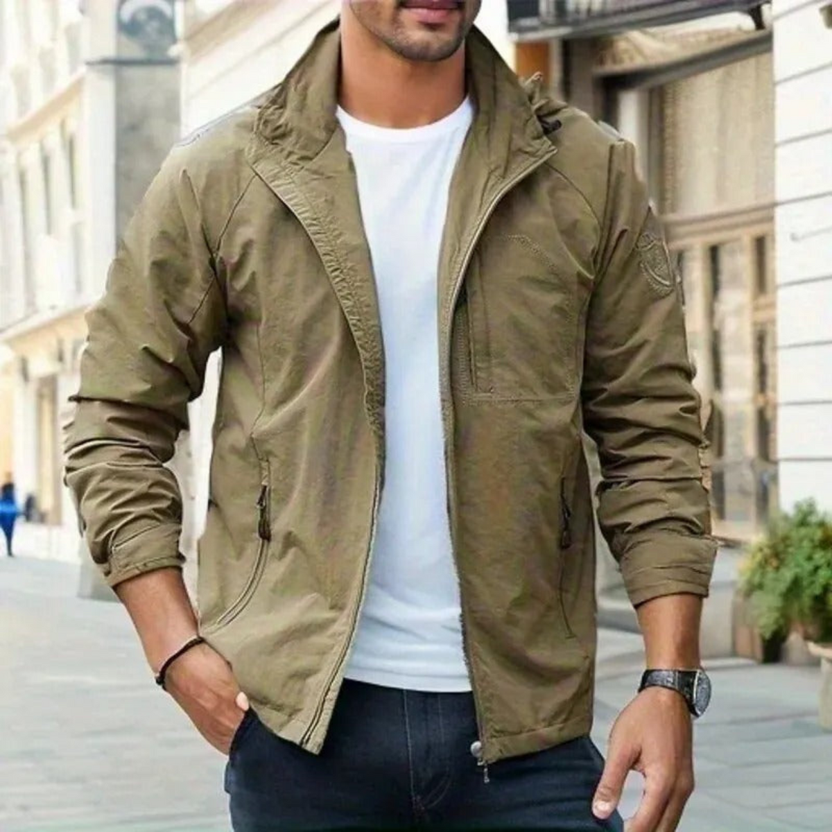Maren | Homem Veste Cargo Leve com Bolsos Múltiplos