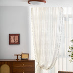 Veda | Candeeiro de Teto Flush | Efeito Madeira, Luz Tri-Cor | Tecido Moderno