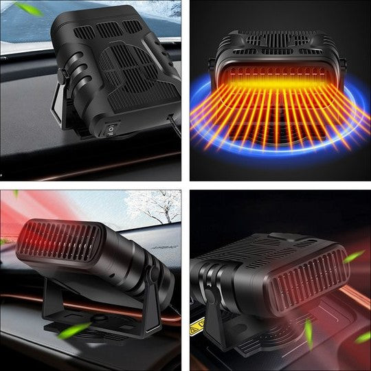 Aquecedor Portátil para Carro 12V | Duplo, 360°, Desembaçador | Inez