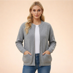 Cardigan Feminino | Tricô Macio, Confortável | Manga Longa Casual