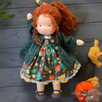 Ivy | Boneca Waldorf Artesanal Algodão Lã