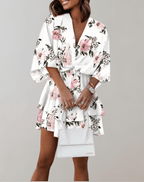Anouk | Vestido Feminino Midi Decote V Manga Morcego