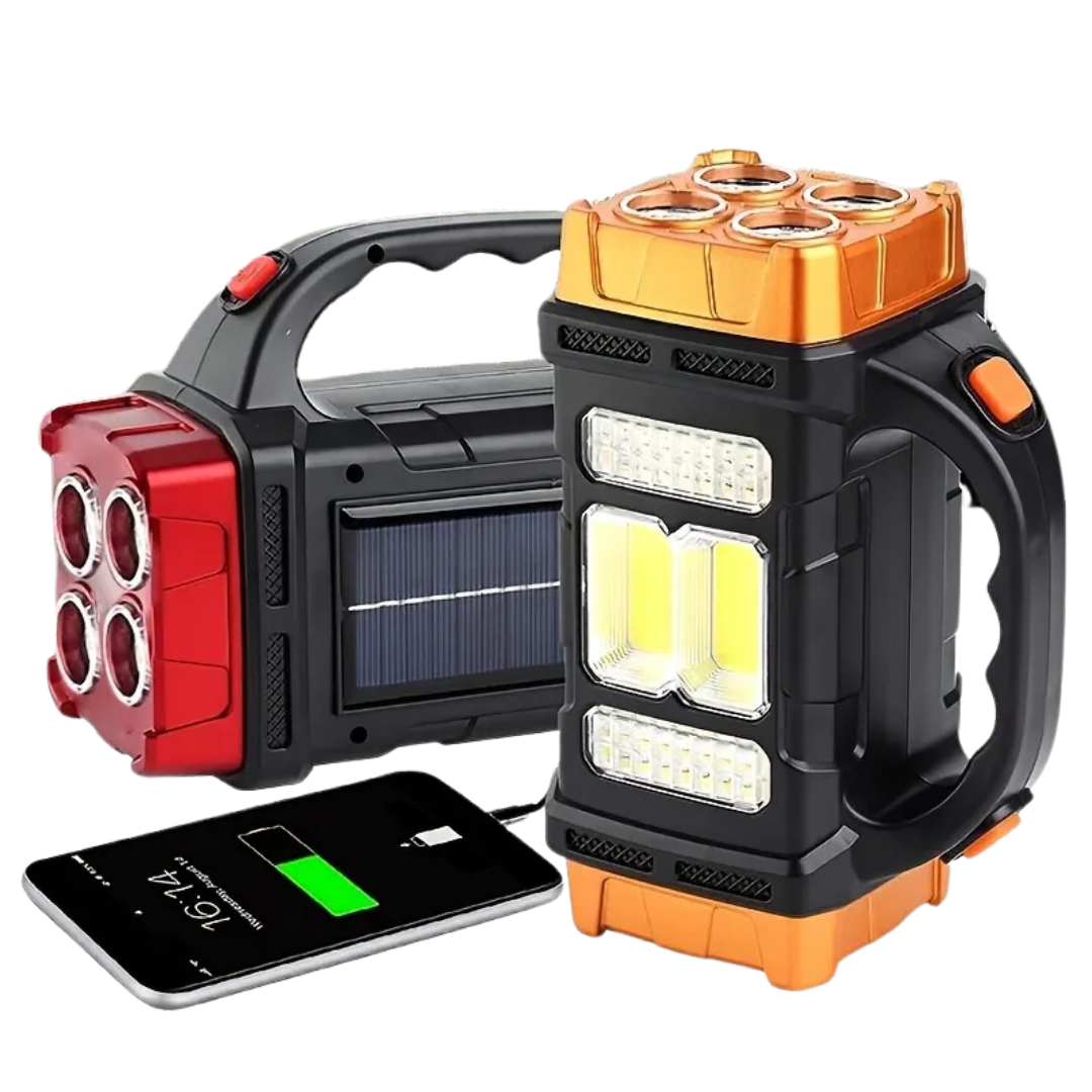 Jade | Lanterna Solar 3 em 1 | Powerbank, LED, Carregamento Solar | Compacta