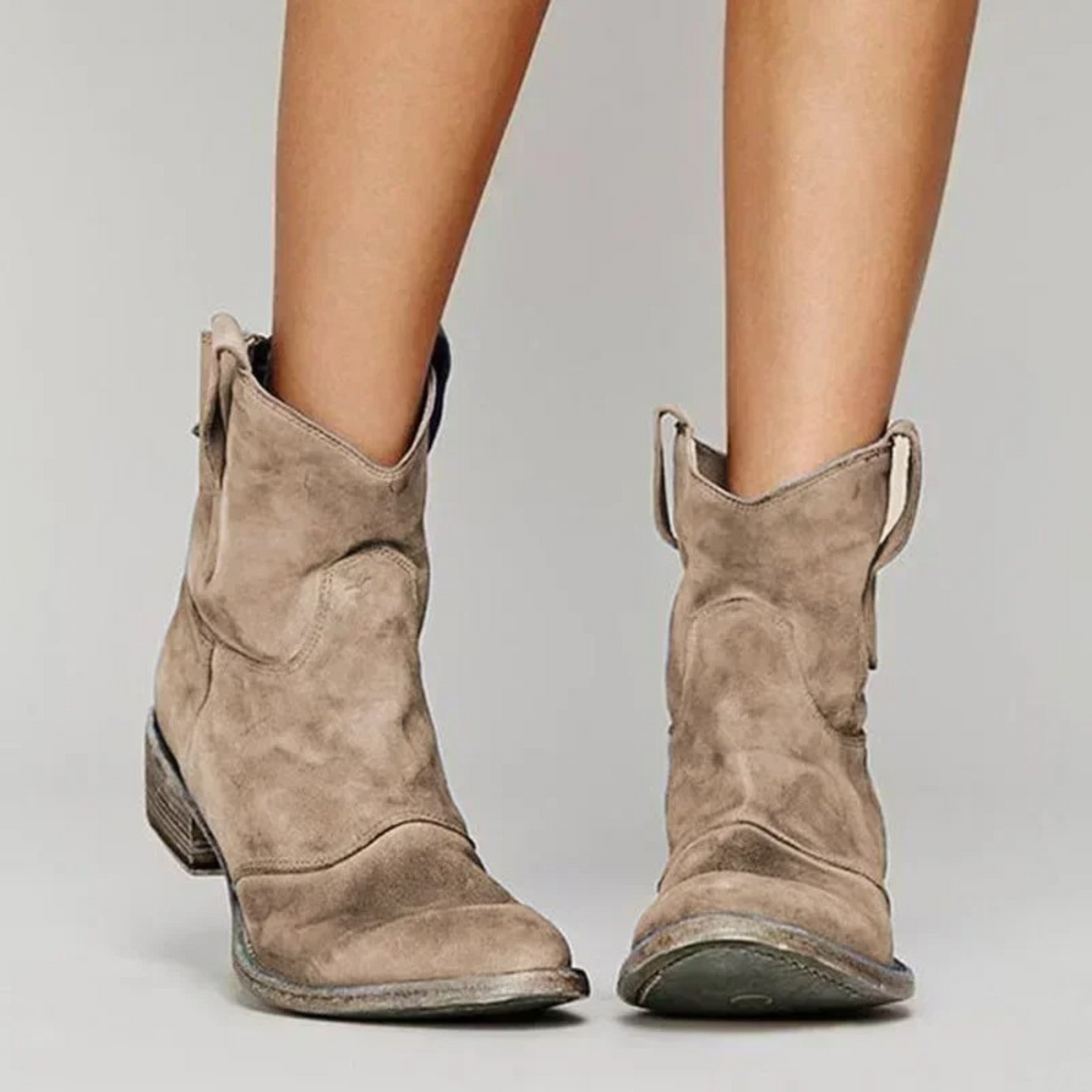Botas Cortas Femininas | Ponta Afilada, Sola Antiderrapante