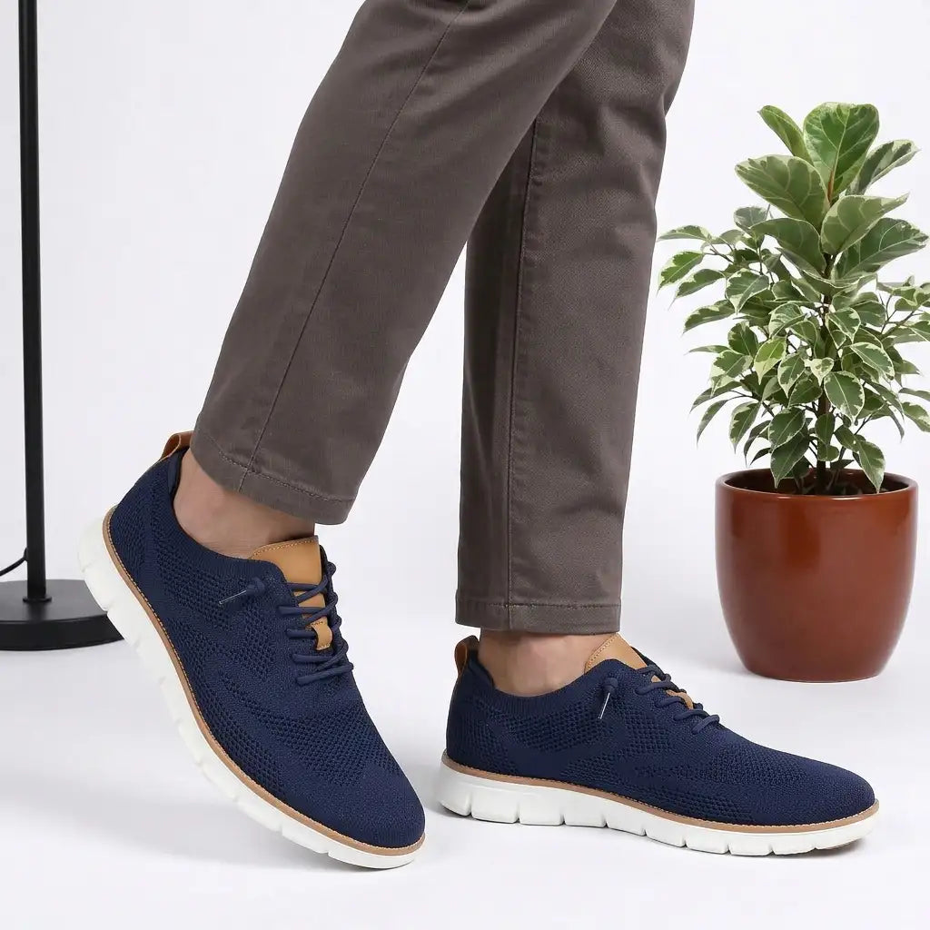 Gigi | Homem Sapato Ortopédico Knit Derby Antiderrapante