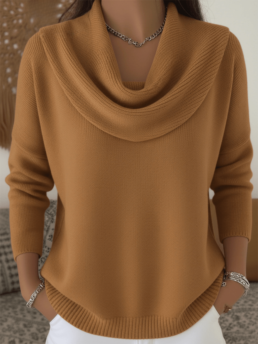 Cora | Camisola Feminina Lã Merino Gola Cowl