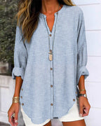 Bexcellent | Blusa Feminina Manga Longa Listrada Decote V