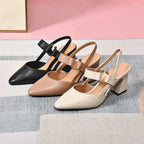 Sapatos salto ortopédico conforto feminino com sola antiderrapante