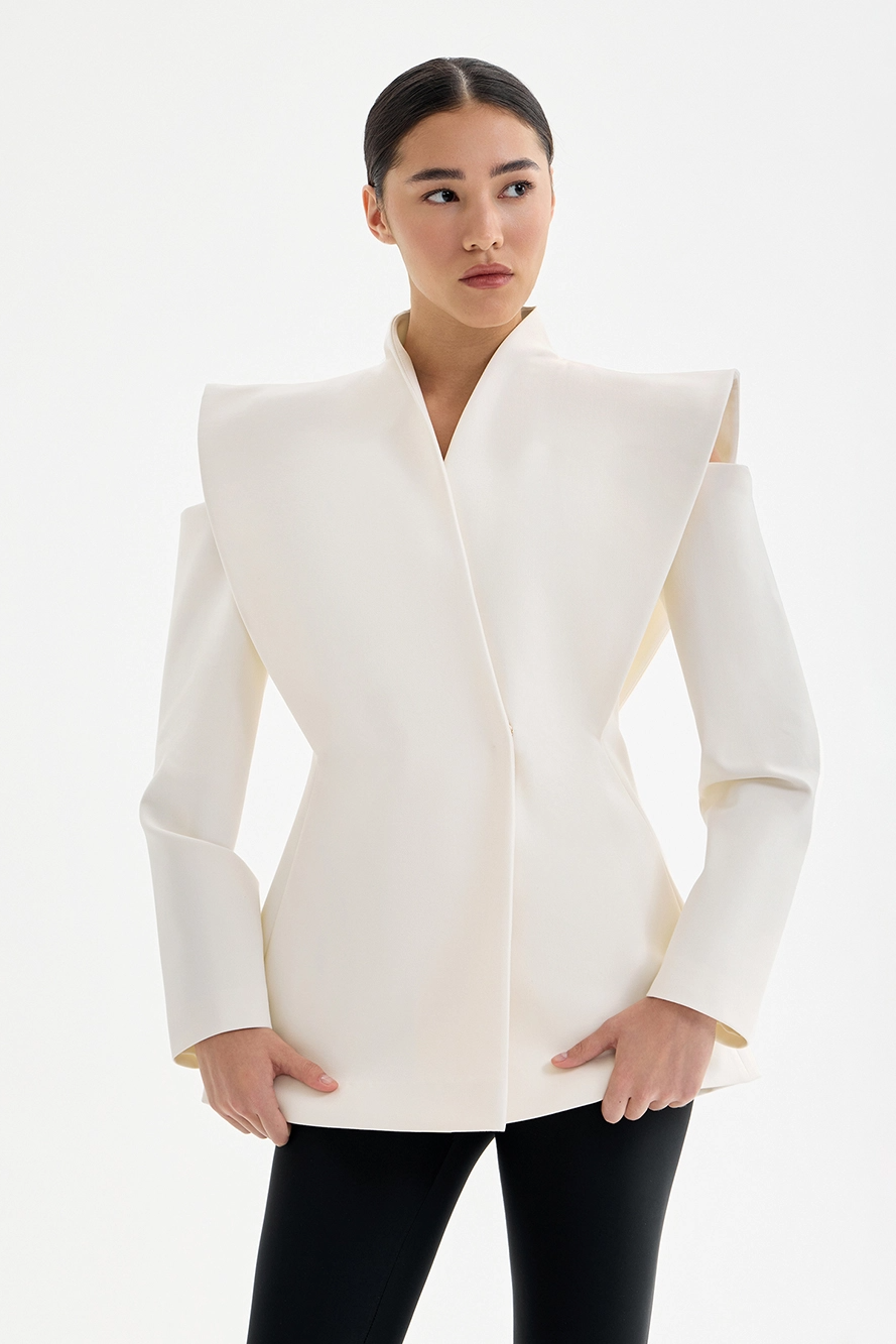 Blazer Feminino | Ombros Estruturados, Corte Ajustado | Elegante, Social