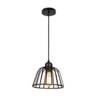 Wynne | Lustre LED Industrial Retro | Gaiola de Ferro Preto | 1 ou 3 Luzes