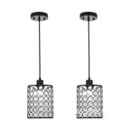 Esme | Candeeiros de Cristal Pendentes | Estilo Nórdico Minimalista | Preto e Cromado
