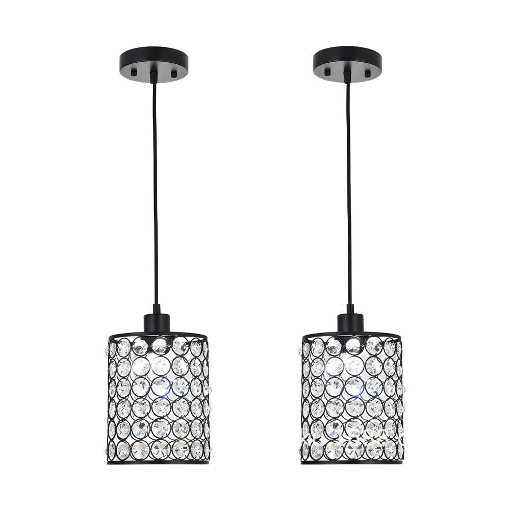 Esme | Candeeiros de Cristal Pendentes | Estilo Nórdico Minimalista | Preto e Cromado