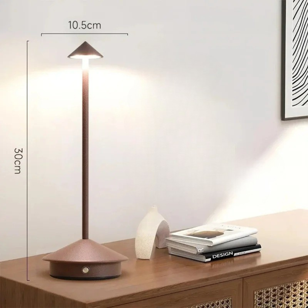 Candeeiro de Mesa LED Recarregável | Alumínio, Toque, 3 Tons | Jade