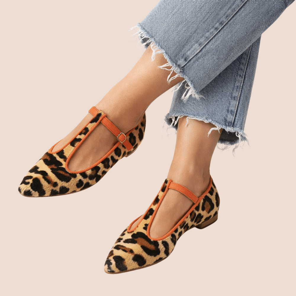 Sandálias Rasteiras Femininas Estampa Leopardo Tira T