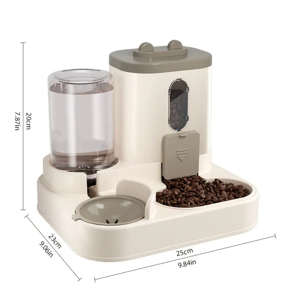 Esma | Comedouro Automático para Cães e Gatos | 2 em 1 com Bebedouro | Sem Energia, BPA-Free