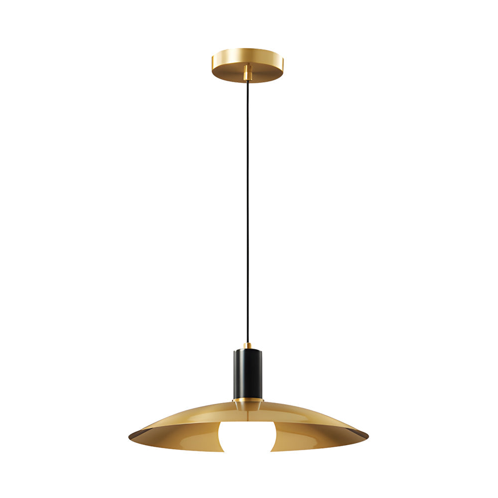 Candeeiro Suspenso de Latão | Mid-Century, 1 Luz, Vidro Leitoso | Calla