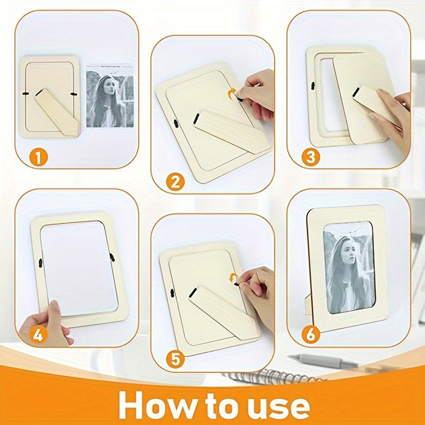 Vianne | Porta-Retratos de Madeira DIY | Conjunto de 10 | 15,24 cm, Decoração