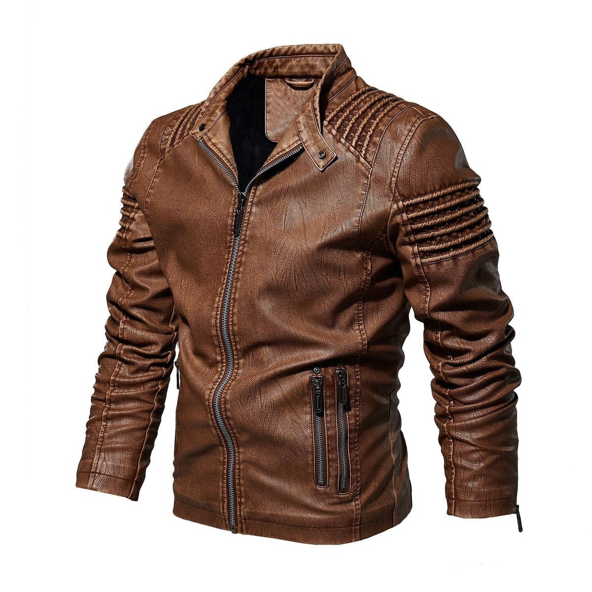 Saoirse | Homem Biker Jacket Forrado Ombros Estruturados