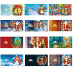 Lux | Cartões de Natal com Pintura de Diamante | Kit 12pcs, Papai Noel, Artesanal