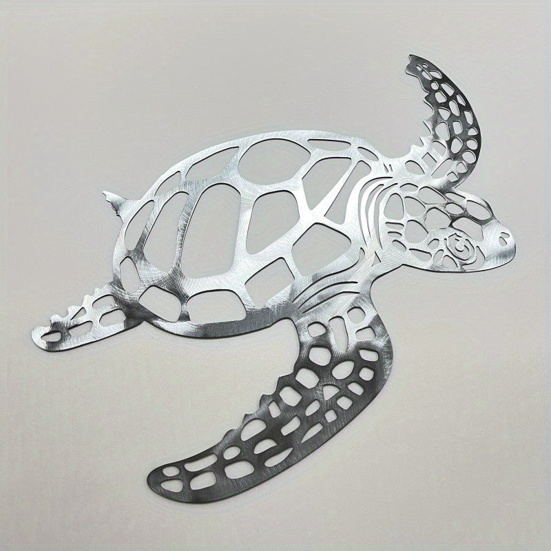 Uma | Arte de Parede Tartaruga do Mar em Metal Feita à Mão
