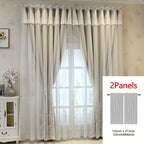 Reva | Cortinas Bordadas Fadas | Filtragem de Luz, Conjunto 2 Painéis | 100% Poliéster, Argolas