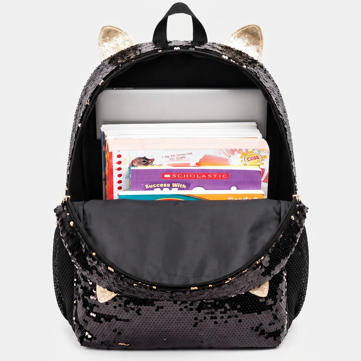 Perla | Mochila Escolar 3 Peças | Set Completo com Motivo de Gato | Criança