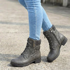 Romilly | Botins de Couro Femininos Salto Bloco
