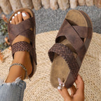 Sandálias Plataforma Femininas | Tiras Entrelaçadas, Estilo Casual