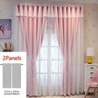Reva | Cortinas Bordadas Fadas | Filtragem de Luz, Conjunto 2 Painéis | 100% Poliéster, Argolas