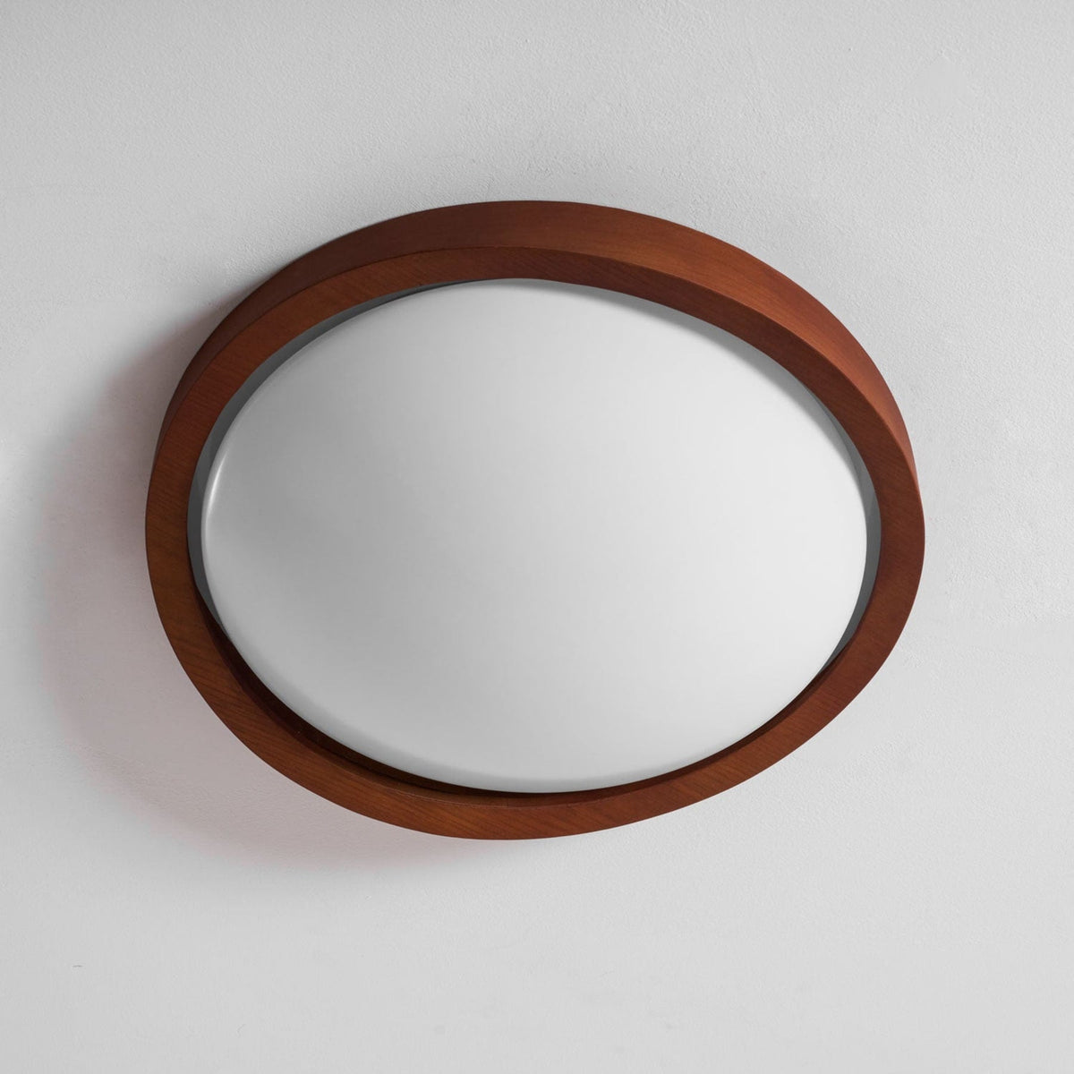 Veda | Candeeiro de Teto Flush | Efeito Madeira, Luz Tri-Cor | Tecido Moderno